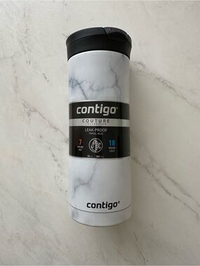 Contigo Huron Couture Marble Travel Mug - White with Black Accents